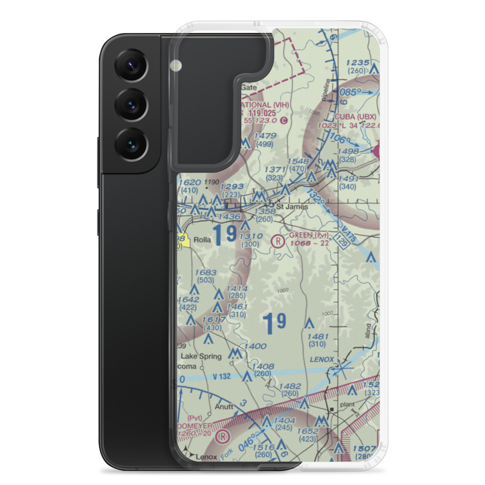 Green Airfield (96MU) VFR Sectional Samsung Case Samsung Galaxy S22 Plus model shown