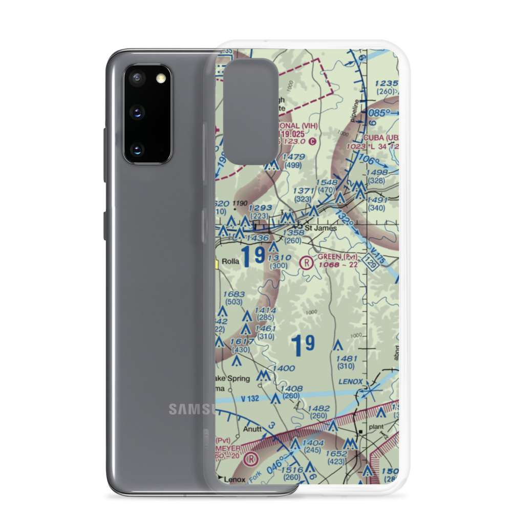 Green Airfield (96MU) VFR Sectional Samsung Case Samsung Galaxy S20 model shown