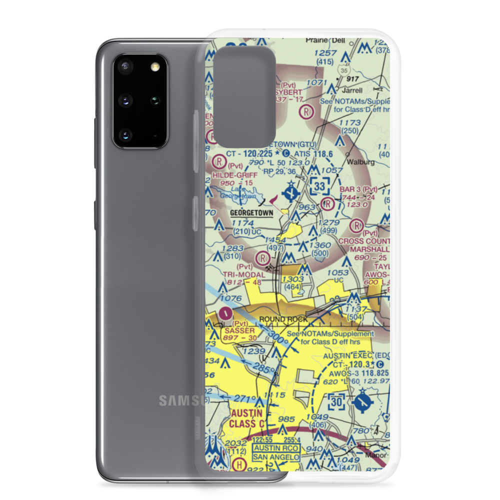 Green Airport (TX92) VFR Sectional Samsung Case Samsung Galaxy S20 Plus model shown