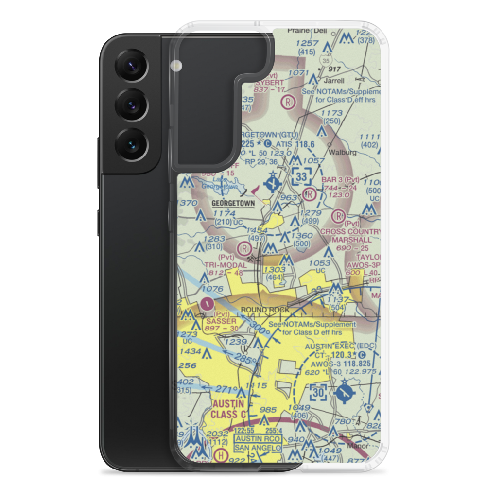 Green Airport (TX92) VFR Sectional Samsung Case Samsung Galaxy S22 Plus model shown