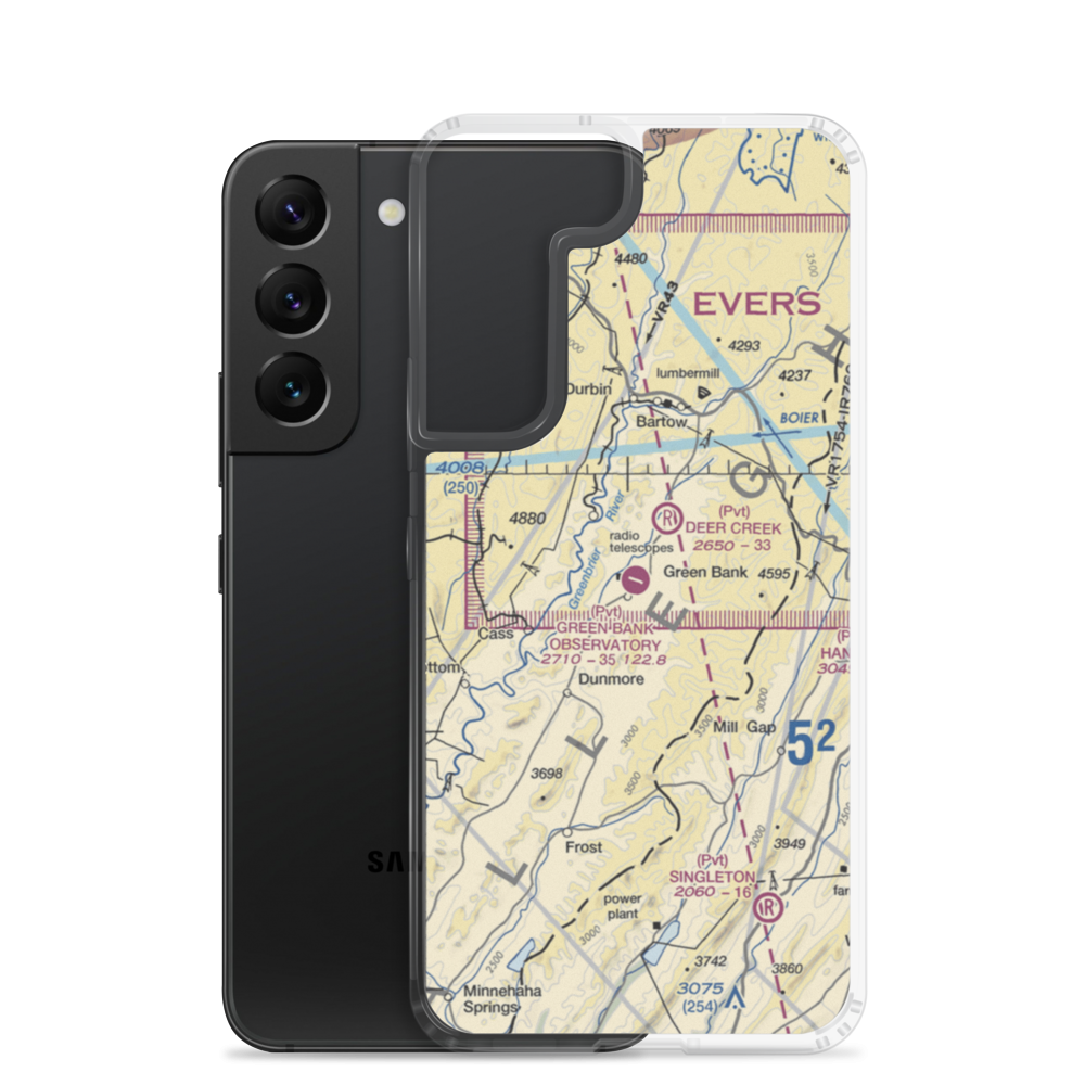 Green Bank Observatory Airport (WV52) VFR Sectional Samsung Case Samsung Galaxy S22 model shown