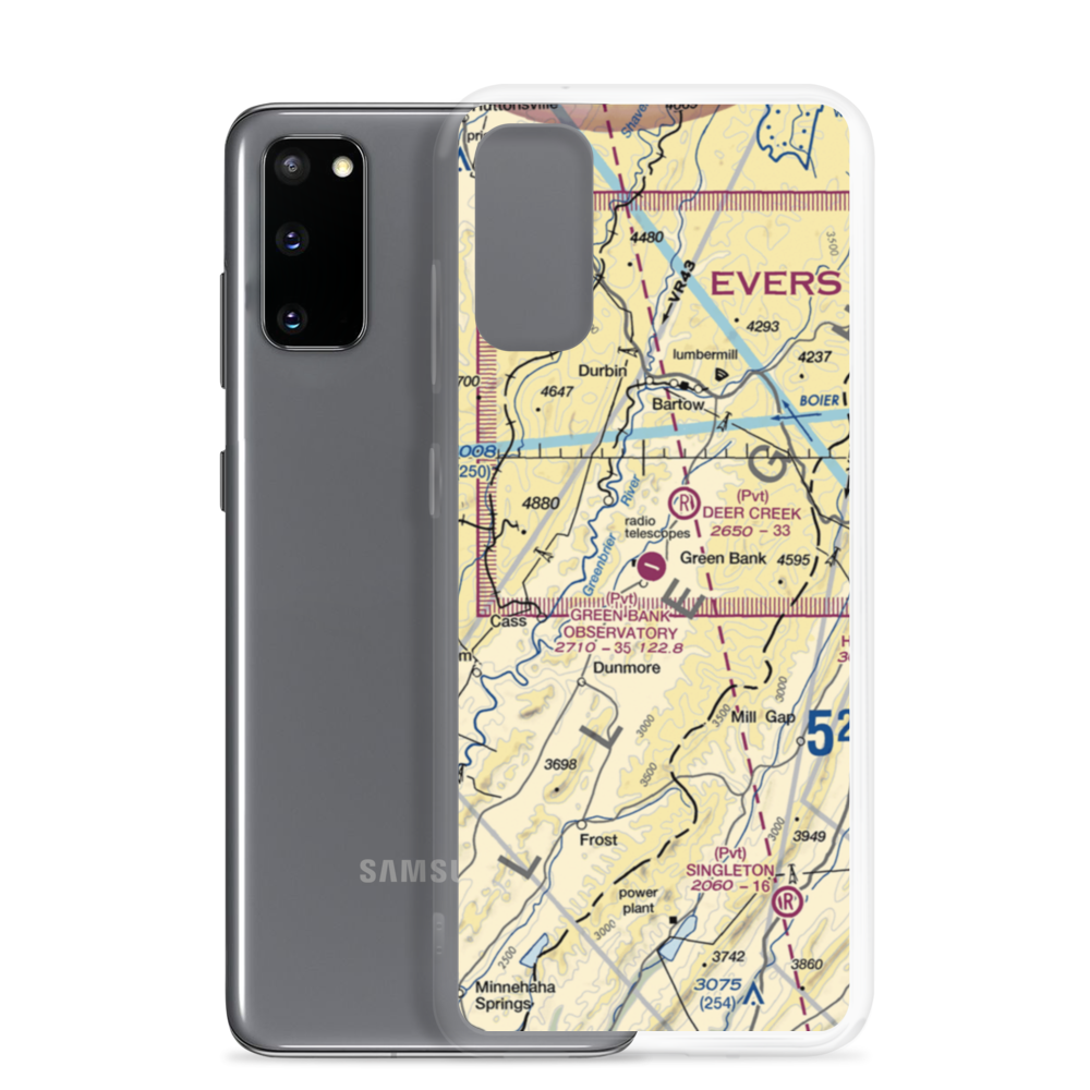 Green Bank Observatory Airport (WV52) VFR Sectional Samsung Case Samsung Galaxy S20 model shown