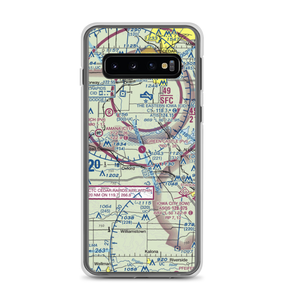 Green Castle Airport (IA24) VFR Sectional Samsung Case Samsung Galaxy S10 model shown