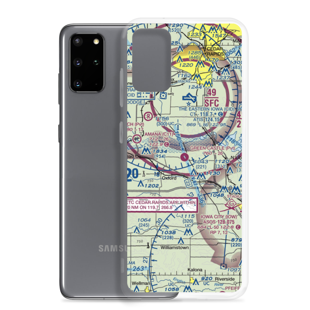 Green Castle Airport (IA24) VFR Sectional Samsung Case Samsung Galaxy S20 Plus model shown