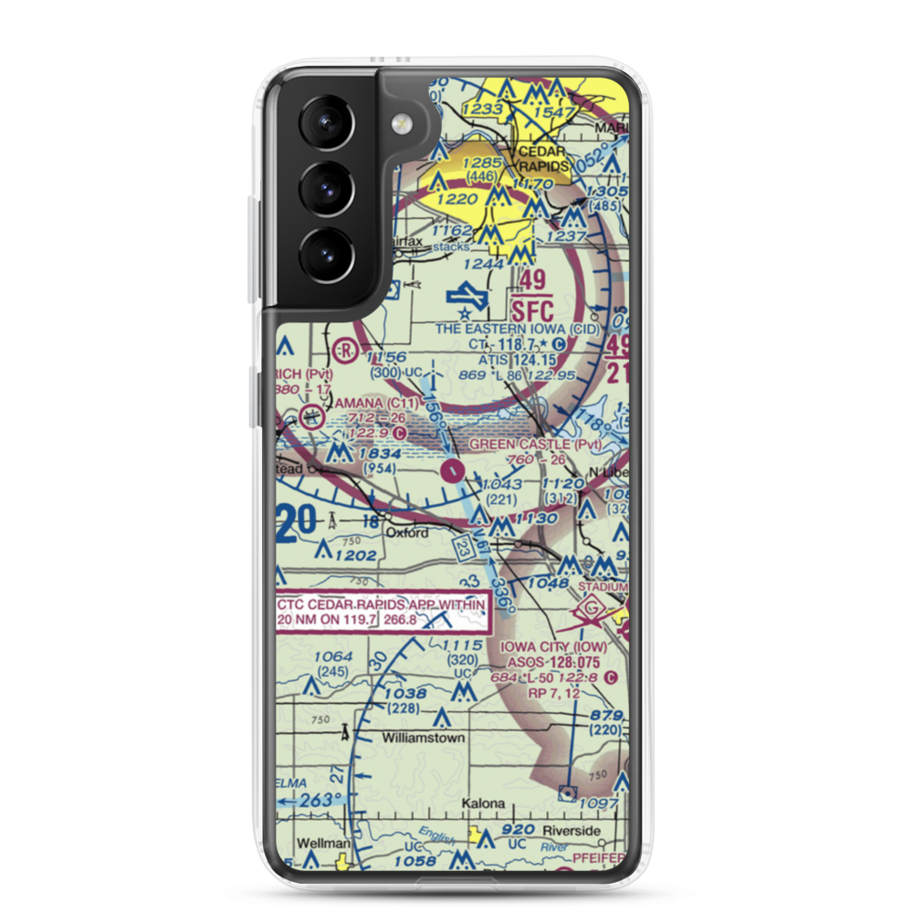 Green Castle Airport (IA24) VFR Sectional Samsung Case Samsung Galaxy S21 Plus model shown