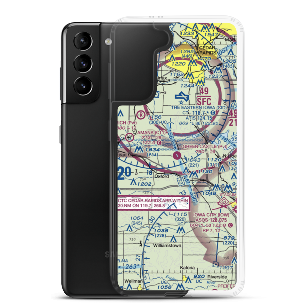 Green Castle Airport (IA24) VFR Sectional Samsung Case Samsung Galaxy S21 Plus model shown