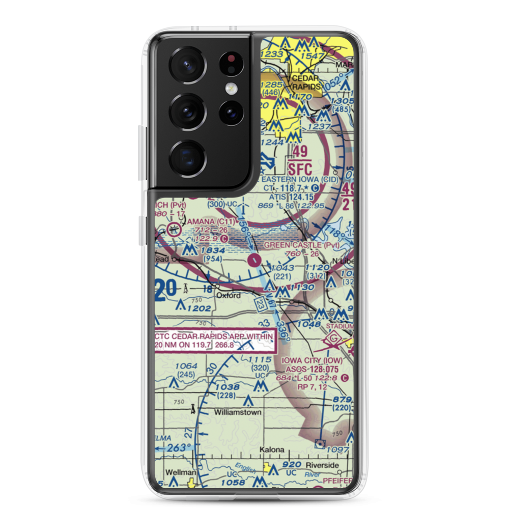 Green Castle Airport (IA24) VFR Sectional Samsung Case Samsung Galaxy S21 Ultra model shown