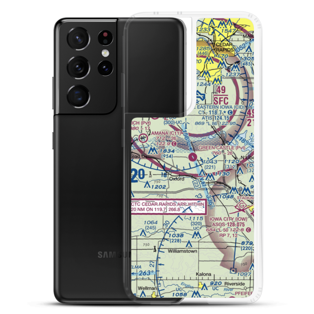 Green Castle Airport (IA24) VFR Sectional Samsung Case Samsung Galaxy S21 Ultra model shown