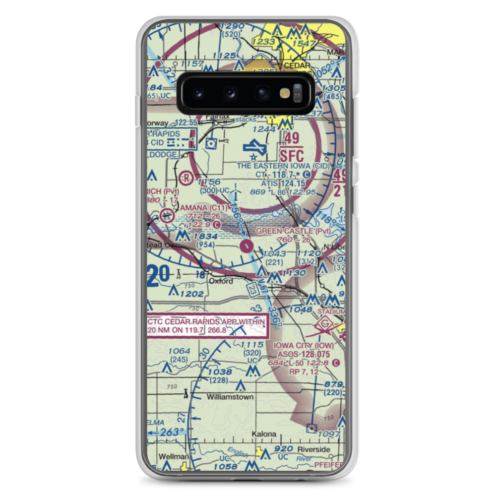 Green Castle Airport (IA24) VFR Sectional Samsung Case Samsung Galaxy S10+ model shown