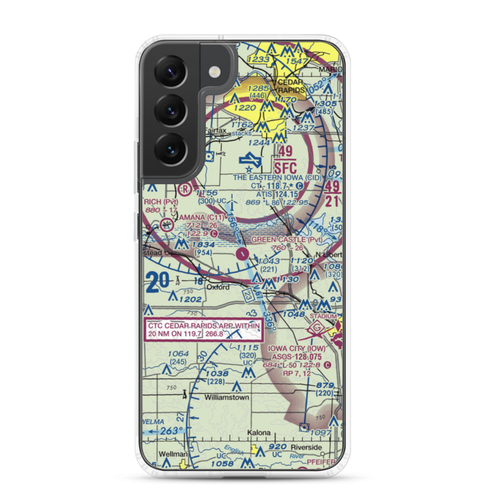 Green Castle Airport (IA24) VFR Sectional Samsung Case Samsung Galaxy S22 Plus model shown