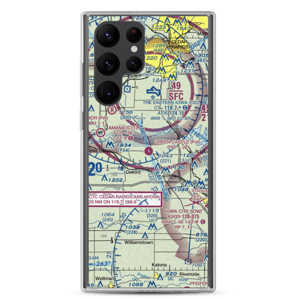 Green Castle Airport (IA24) VFR Sectional Samsung Case Samsung Galaxy S22 Ultra model shown