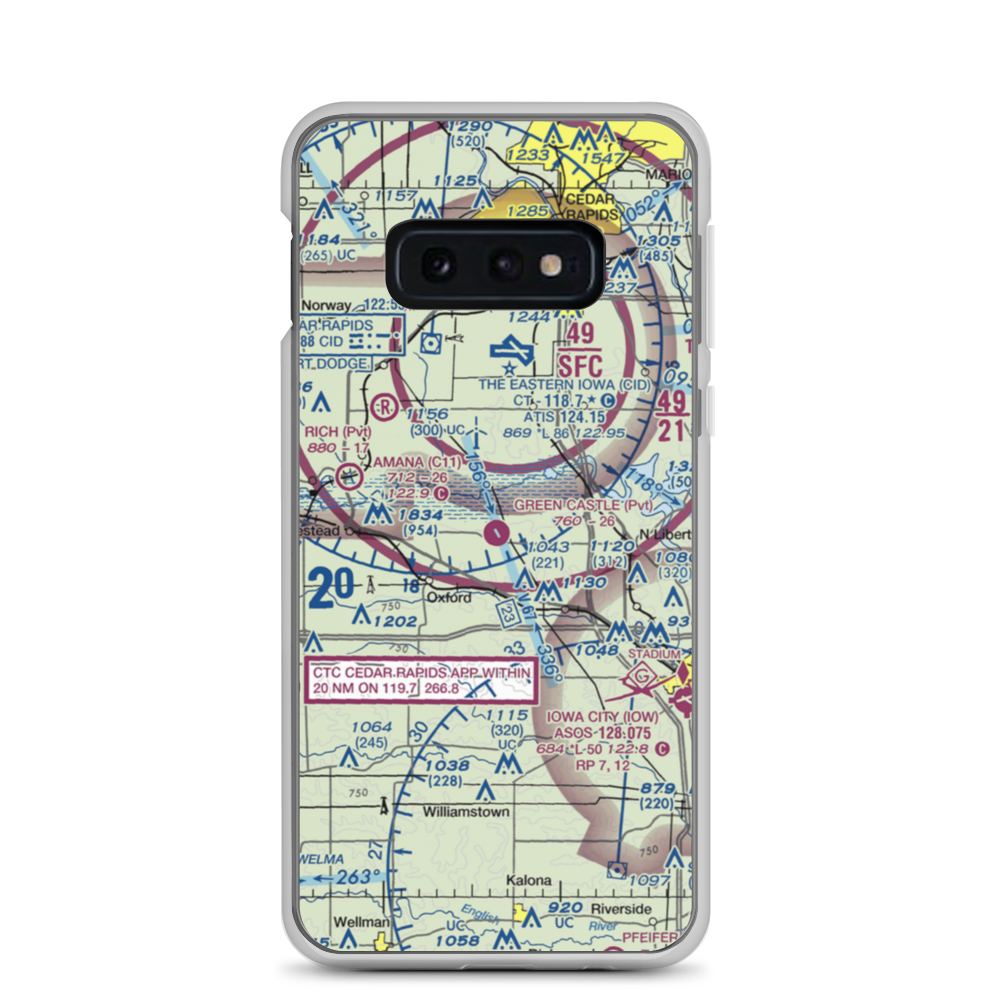 Green Castle Airport (IA24) VFR Sectional Samsung Case Samsung Galaxy S10e model shown