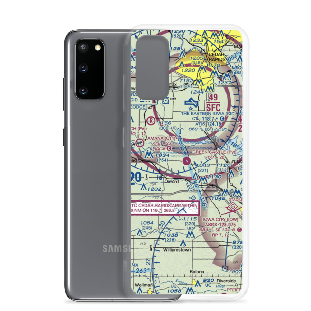 Green Castle Airport (IA24) VFR Sectional Samsung Case Samsung Galaxy S20 model shown