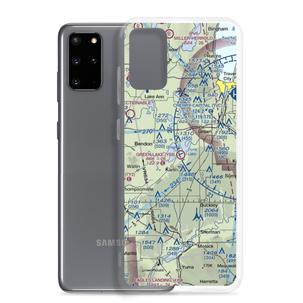 Green Lake Airport (Y88) VFR Sectional Samsung Case Samsung Galaxy S20 Plus model shown