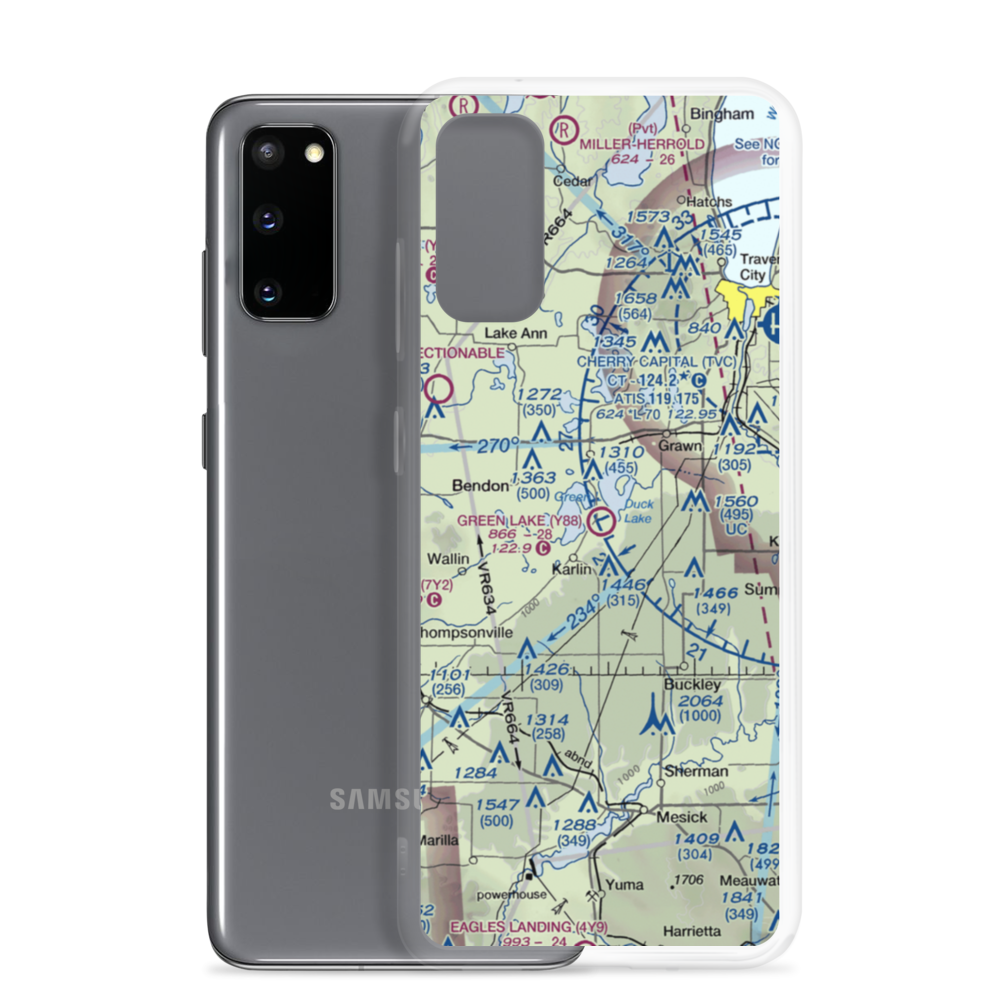 Green Lake Airport (Y88) VFR Sectional Samsung Case Samsung Galaxy S20 model shown