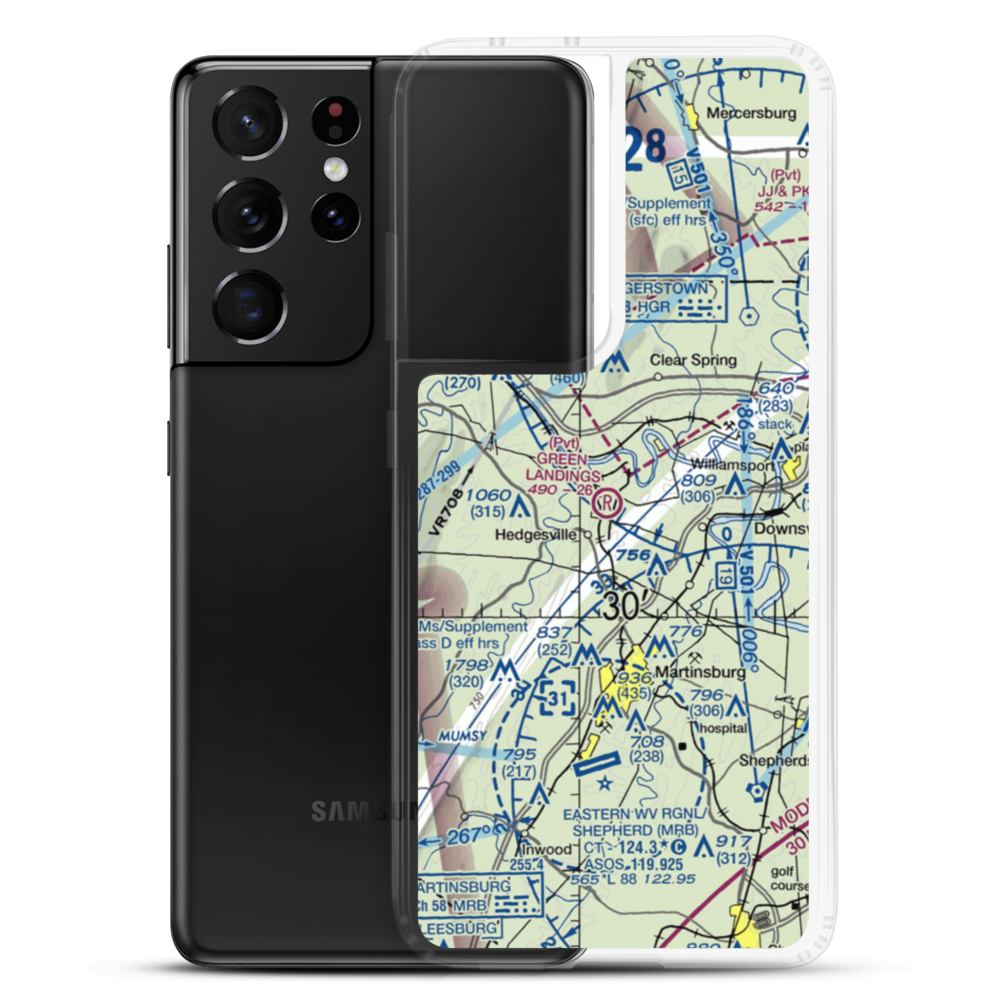 Green Landings Airport (WV22) VFR Sectional Samsung Case Samsung Galaxy S21 Ultra model shown
