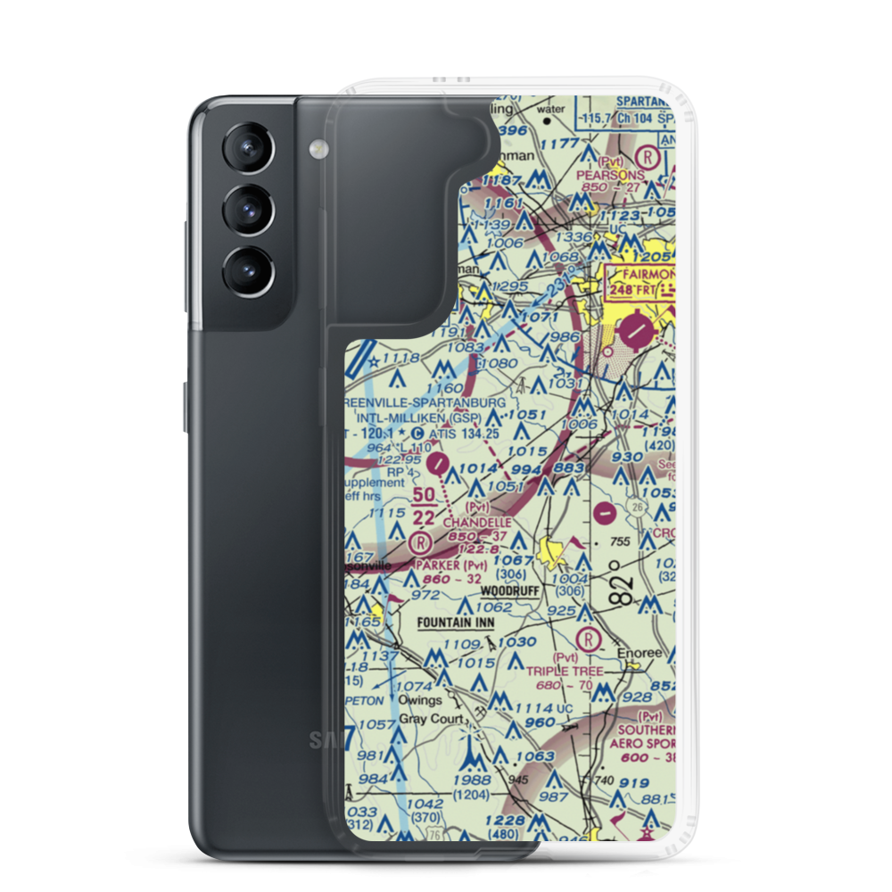 Green Pond Airport (SC39) VFR Sectional Samsung Case Samsung Galaxy S21 model shown