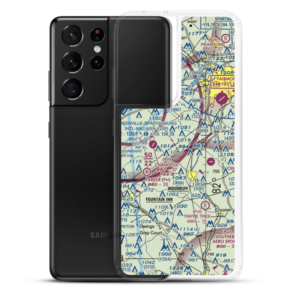 Green Pond Airport (SC39) VFR Sectional Samsung Case Samsung Galaxy S21 Ultra model shown