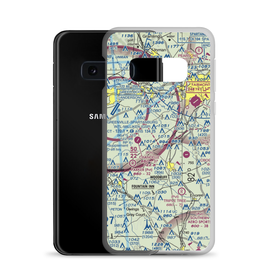 Green Pond Airport (SC39) VFR Sectional Samsung Case Samsung Galaxy S10e model shown
