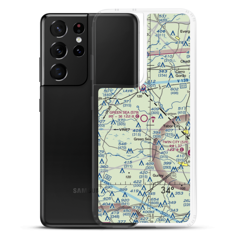 Green Sea Airport (S79) VFR Sectional Samsung Case Samsung Galaxy S21 Ultra model shown