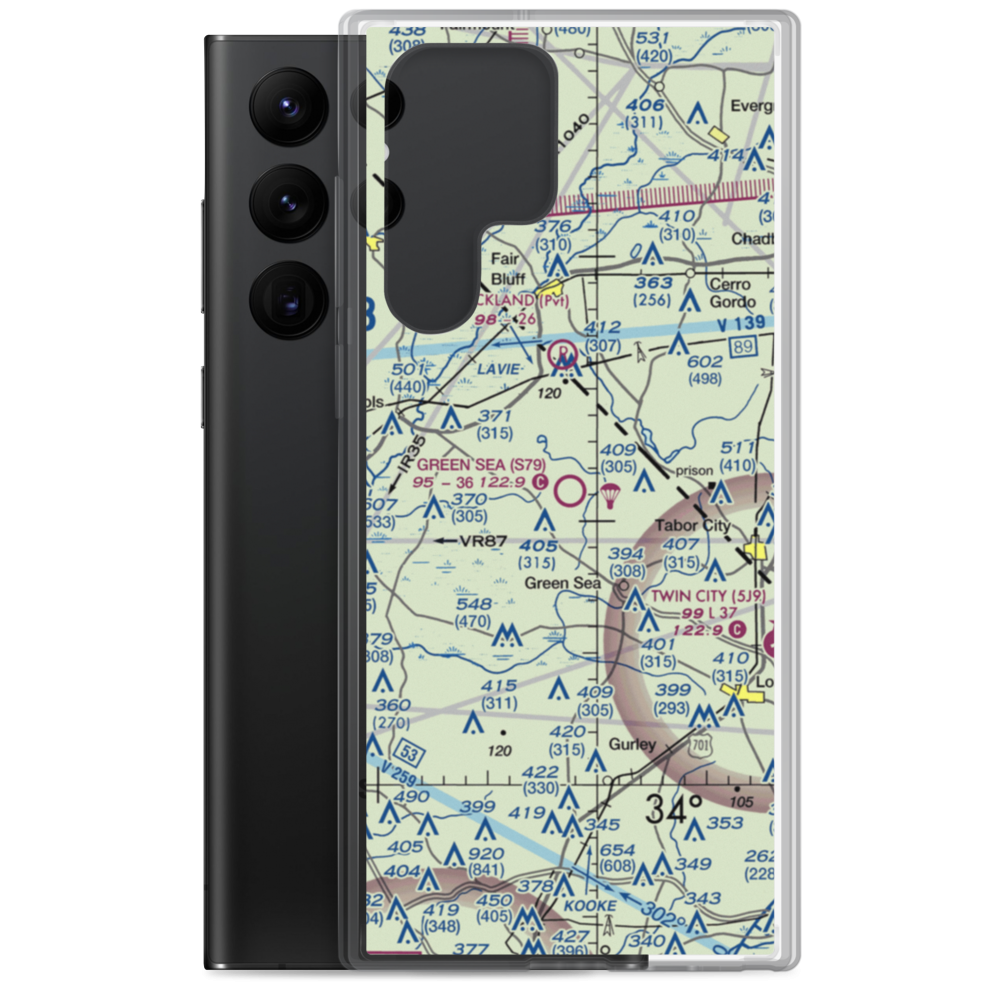 Green Sea Airport (S79) VFR Sectional Samsung Case Samsung Galaxy S22 Ultra model shown