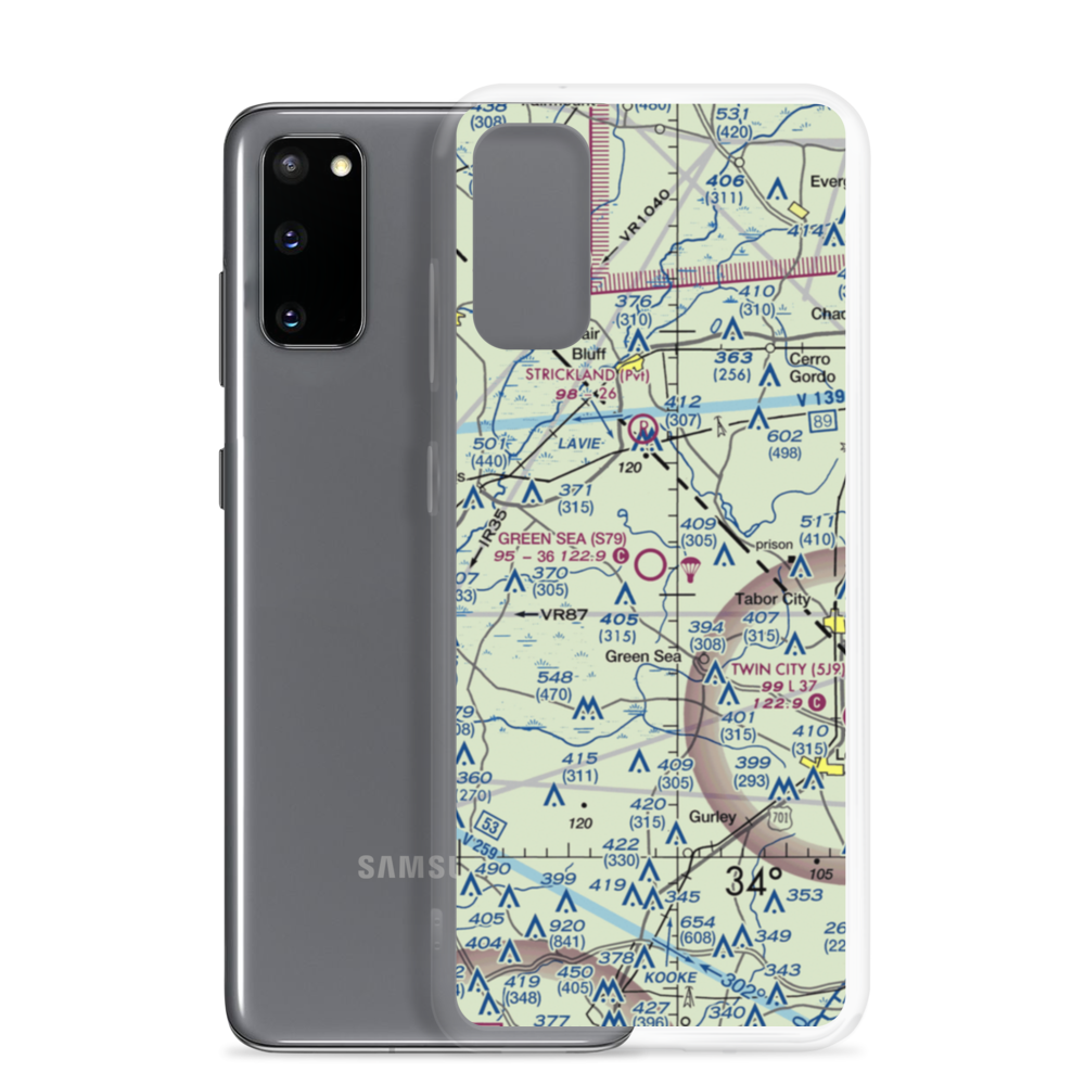 Green Sea Airport (S79) VFR Sectional Samsung Case Samsung Galaxy S20 model shown