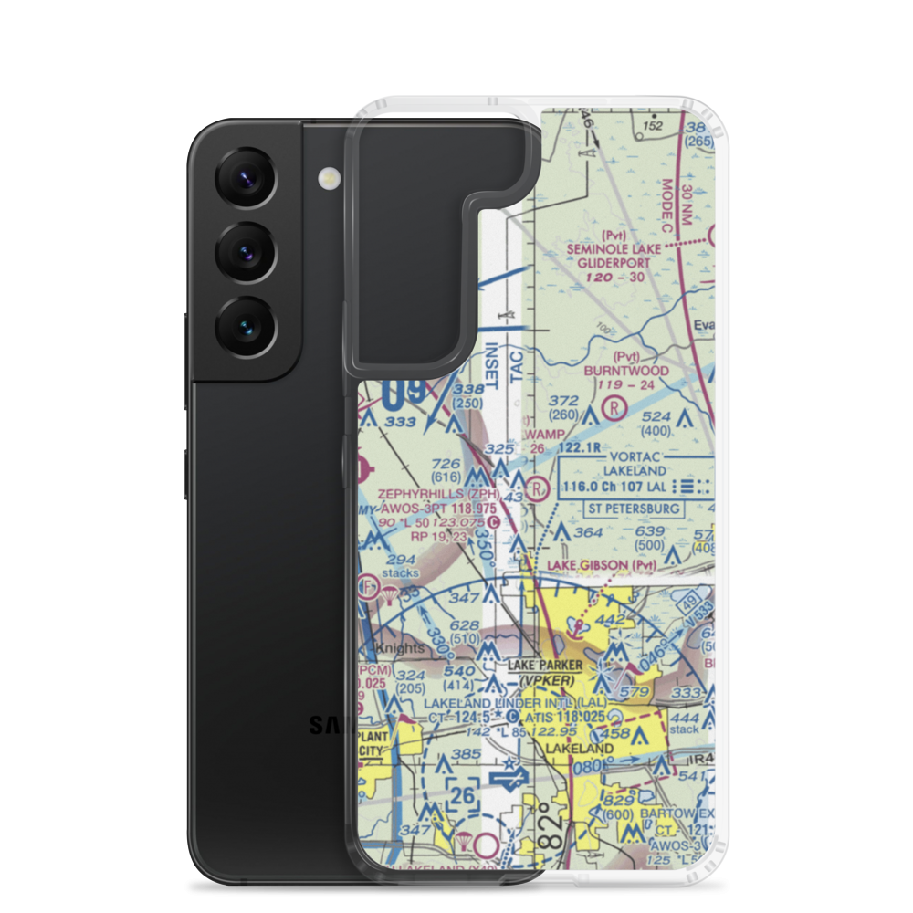 Green Swamp Aerodrome (FD33) VFR Sectional Samsung Case Samsung Galaxy S22 model shown