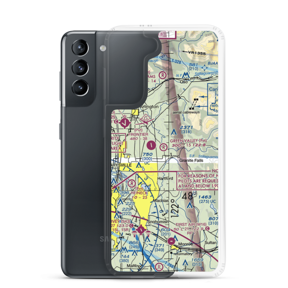 Green Valley Airfield (WA25) VFR Sectional Samsung Case Samsung Galaxy S21 model shown