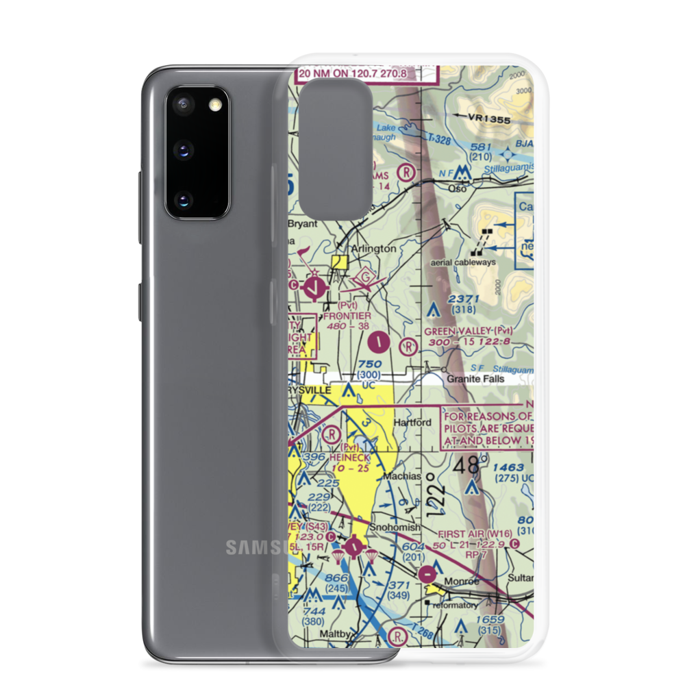 Green Valley Airfield (WA25) VFR Sectional Samsung Case Samsung Galaxy S20 model shown