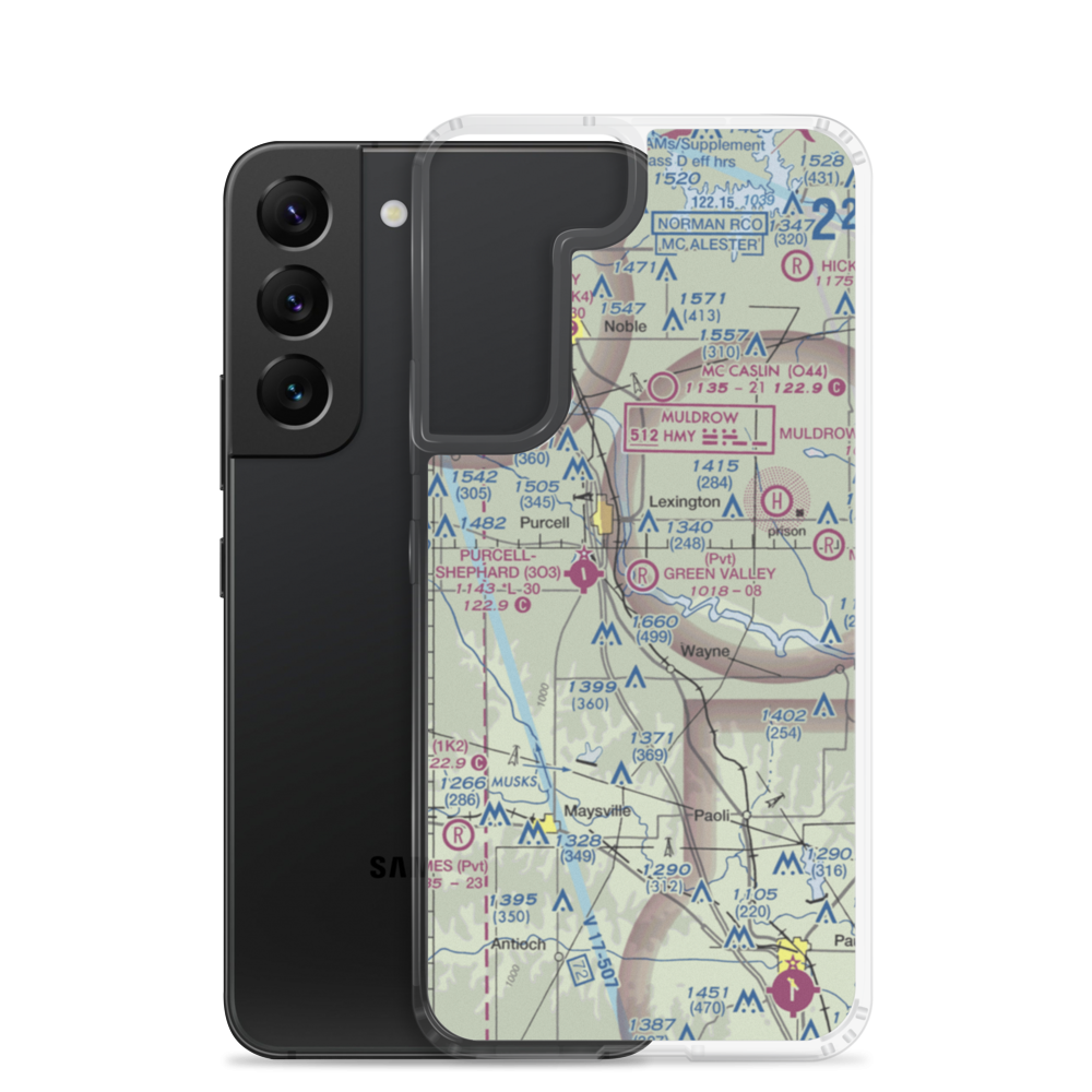 Green Valley Farms Airport (OK64) VFR Sectional Samsung Case Samsung Galaxy S22 model shown