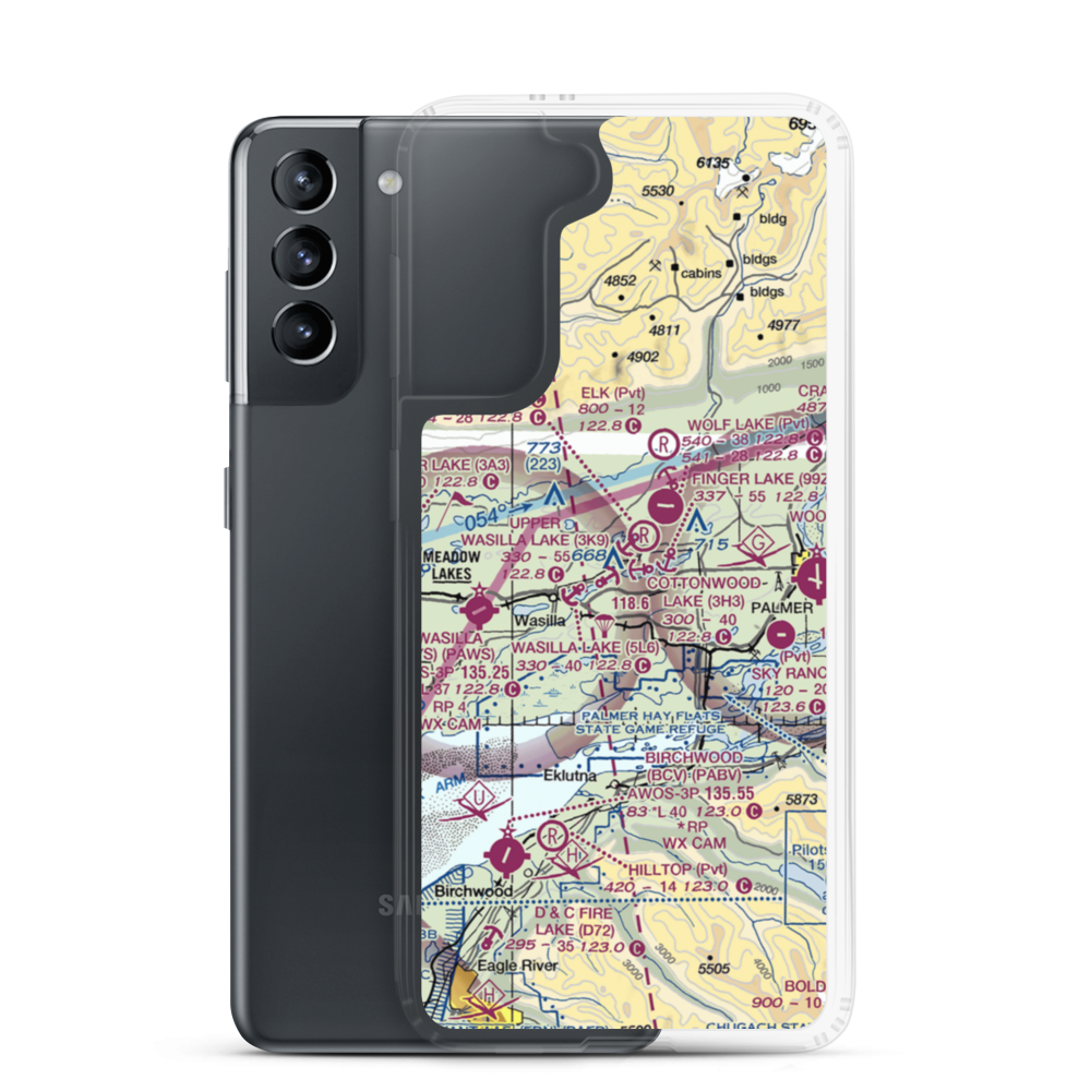 Green's Strip (AK65) VFR Sectional Samsung Case Samsung Galaxy S21 model shown