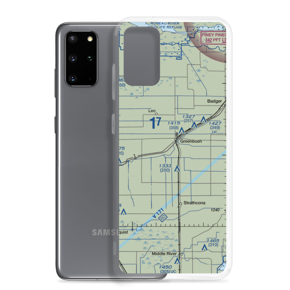 Greenbush Municipal Airport (02MN) VFR Sectional Samsung Case Samsung Galaxy S20 Plus model shown