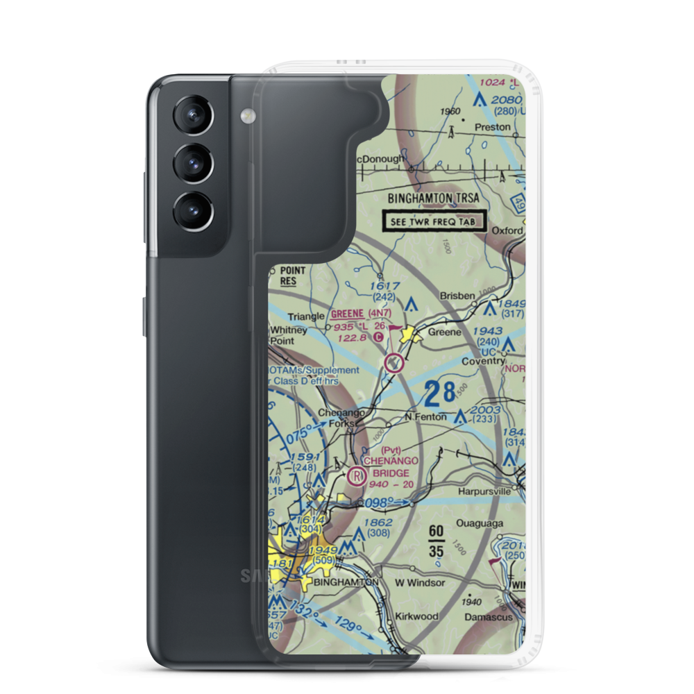 Greene Airport (4N7) VFR Sectional Samsung Case Samsung Galaxy S21 model shown