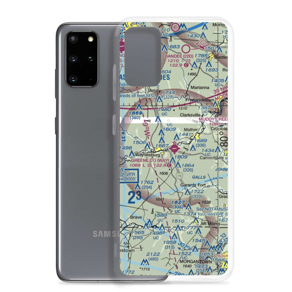 Greene County Airport (WAY) VFR Sectional Samsung Case Samsung Galaxy S20 Plus model shown