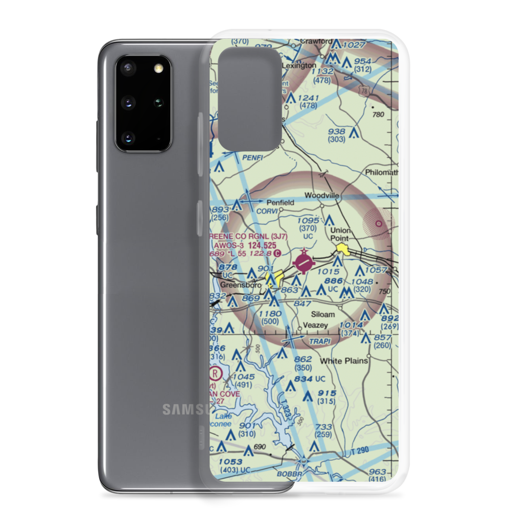 Greene County Regional Airport (3J7) VFR Sectional Samsung Case Samsung Galaxy S20 Plus model shown