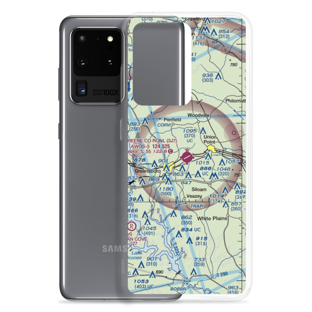 Greene County Regional Airport (3J7) VFR Sectional Samsung Case Samsung Galaxy S20 Ultra model shown
