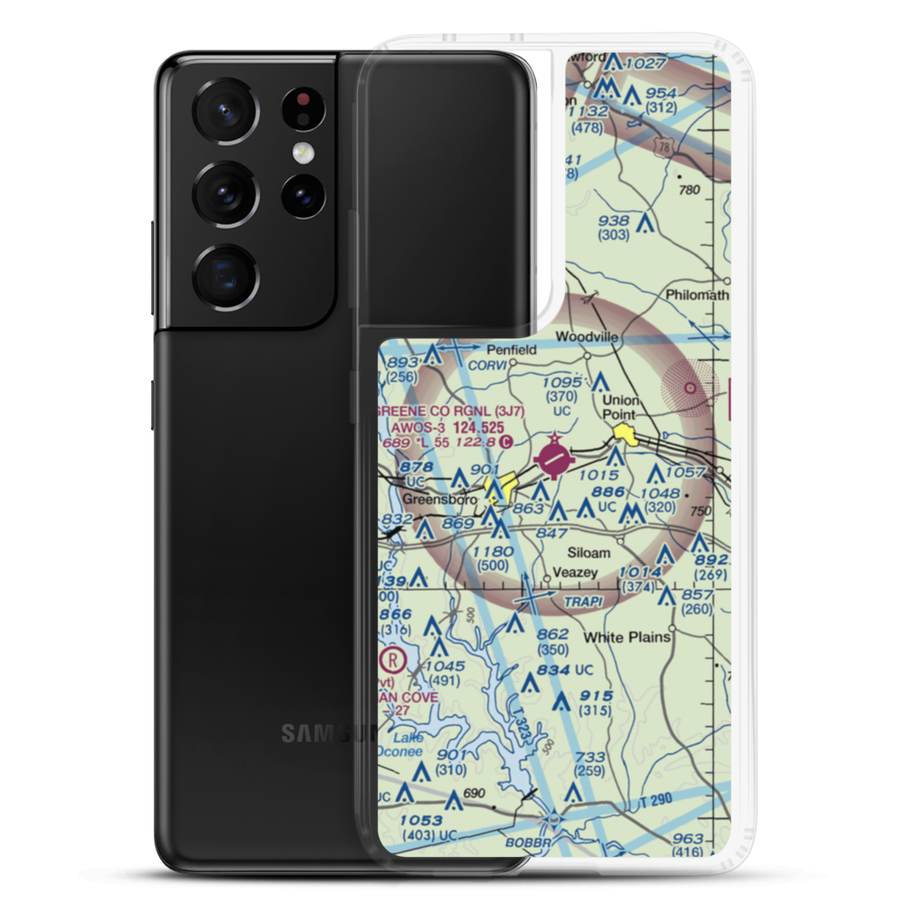 Greene County Regional Airport (3J7) VFR Sectional Samsung Case Samsung Galaxy S21 Ultra model shown