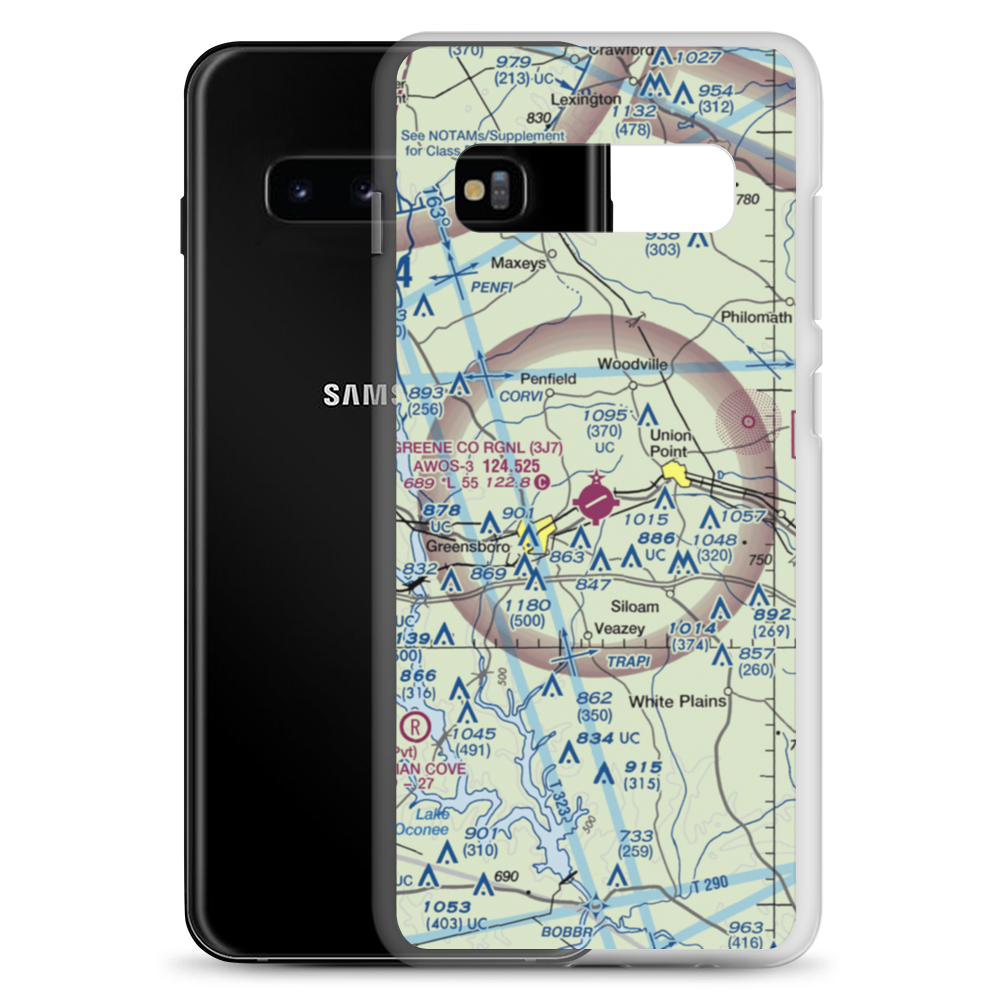 Greene County Regional Airport (3J7) VFR Sectional Samsung Case Samsung Galaxy S10+ model shown