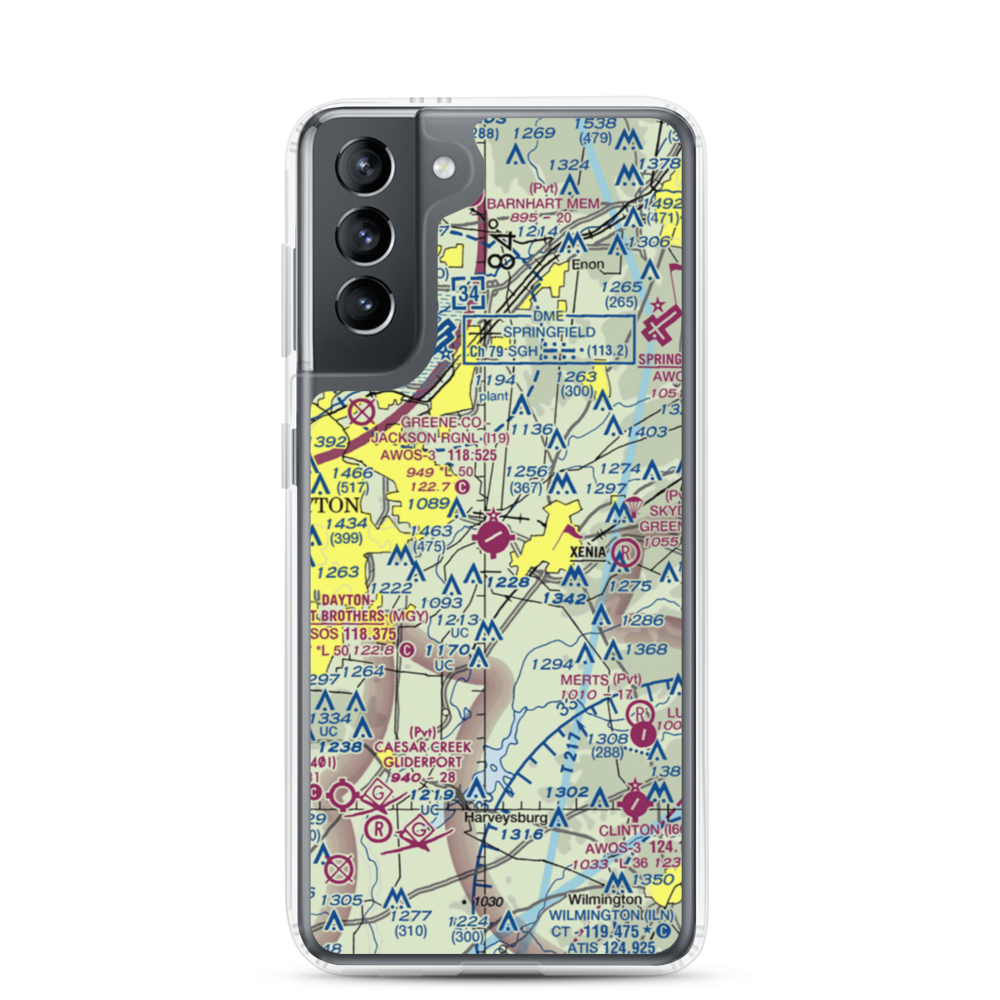 Greene County-Lewis A. Jackson Regional Airport (I19) VFR Sectional Samsung Case Samsung Galaxy S21 model shown