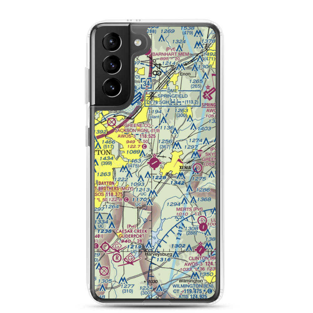 Greene County-Lewis A. Jackson Regional Airport (I19) VFR Sectional Samsung Case Samsung Galaxy S21 Plus model shown
