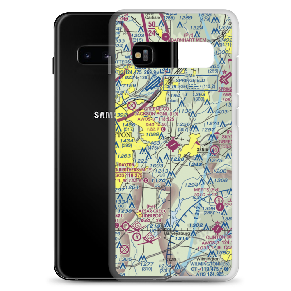 Greene County-Lewis A. Jackson Regional Airport (I19) VFR Sectional Samsung Case Samsung Galaxy S10+ model shown