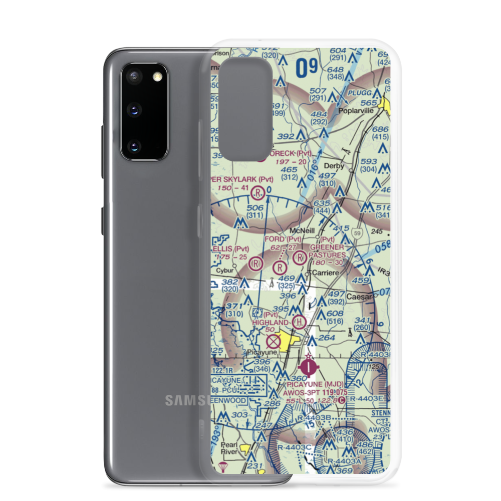 Greener Pastures Airpark (13MS) VFR Sectional Samsung Case Samsung Galaxy S20 model shown