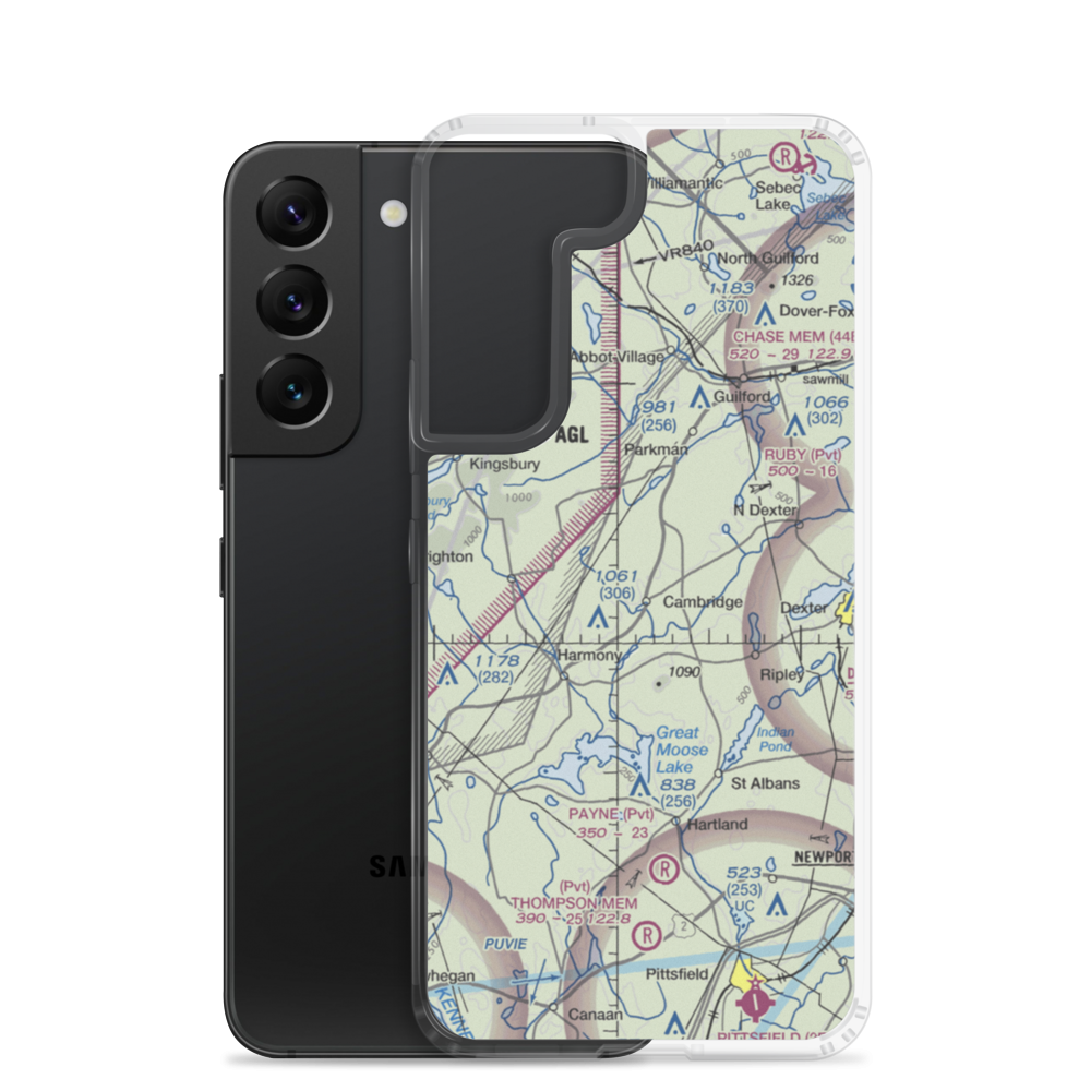 Greenfield Hill Airport (ME70) VFR Sectional Samsung Case Samsung Galaxy S22 model shown