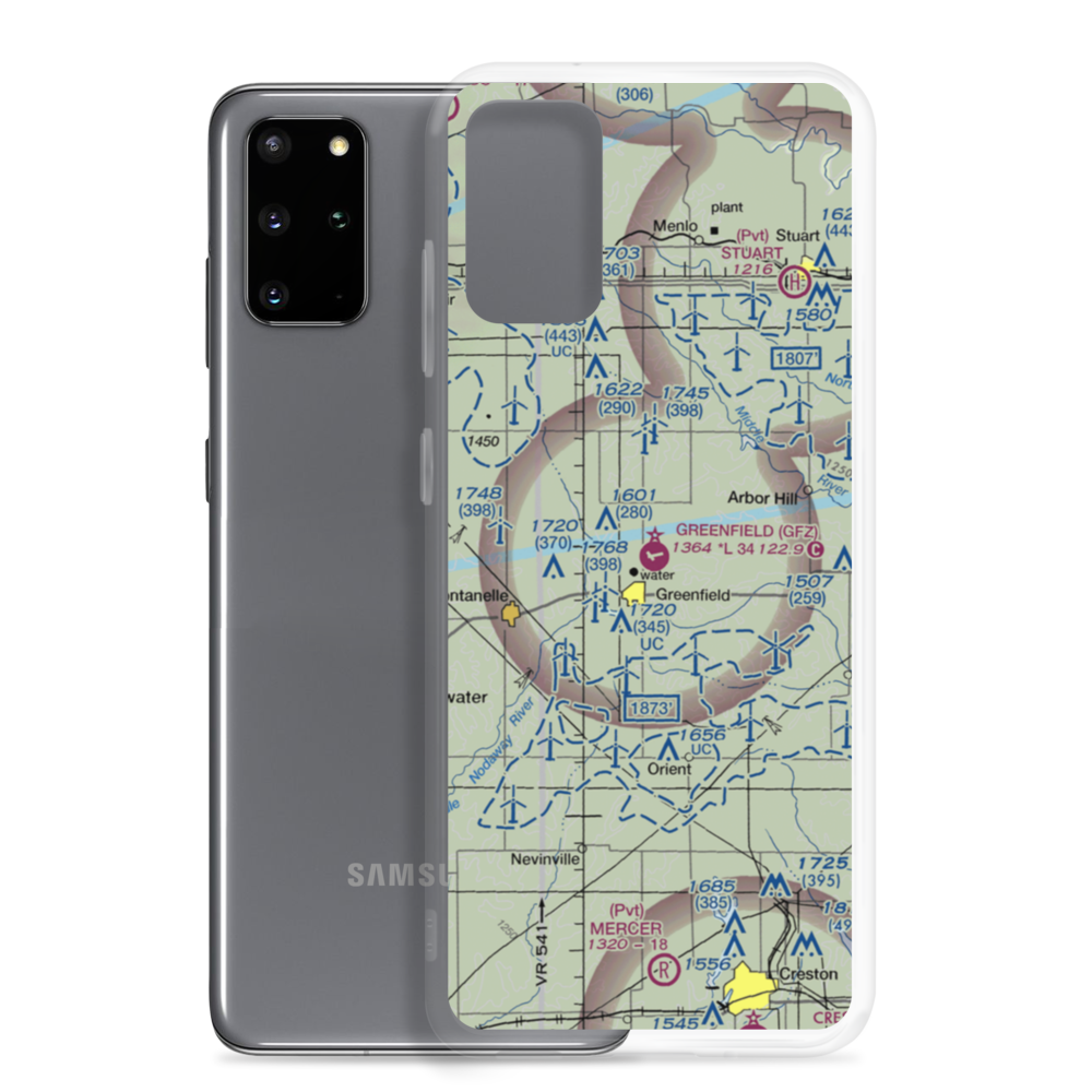 Greenfield Municipal Airport (GFZ) VFR Sectional Samsung Case Samsung Galaxy S20 Plus model shown