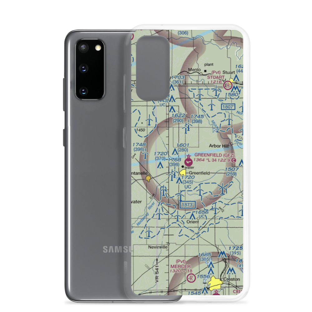 Greenfield Municipal Airport (GFZ) VFR Sectional Samsung Case Samsung Galaxy S20 model shown