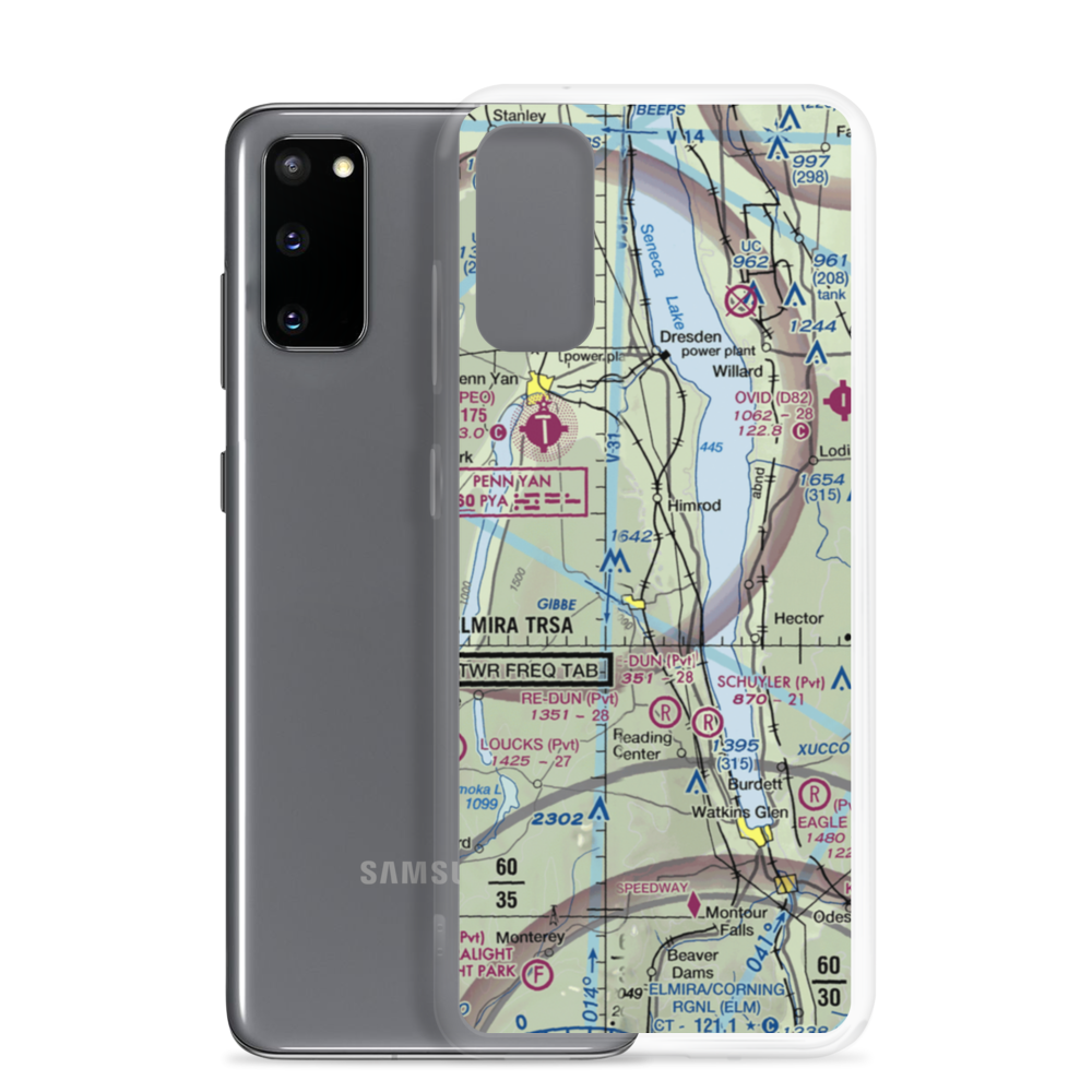 Greenlawn Farm Airport (38NY) VFR Sectional Samsung Case Samsung Galaxy S20 model shown