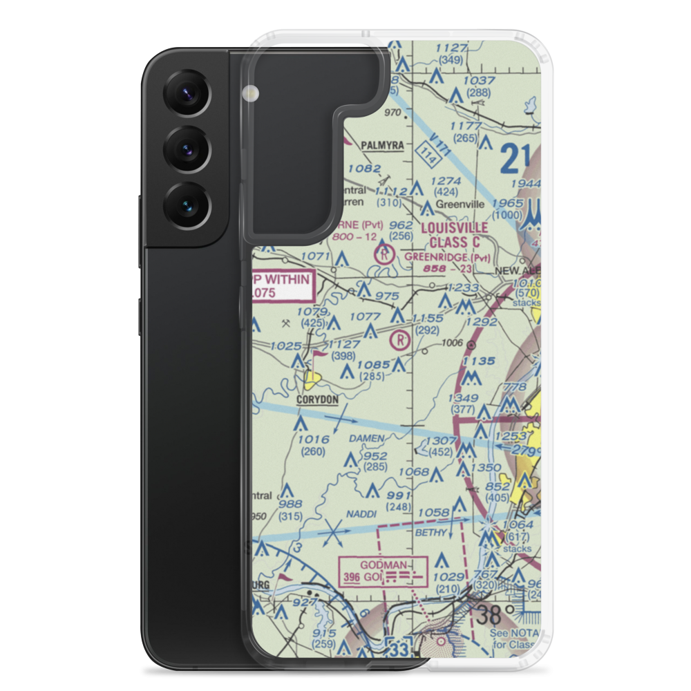 Greenridge RLA Restricted Landing Area (IN14) VFR Sectional Samsung Case Samsung Galaxy S22 Plus model shown