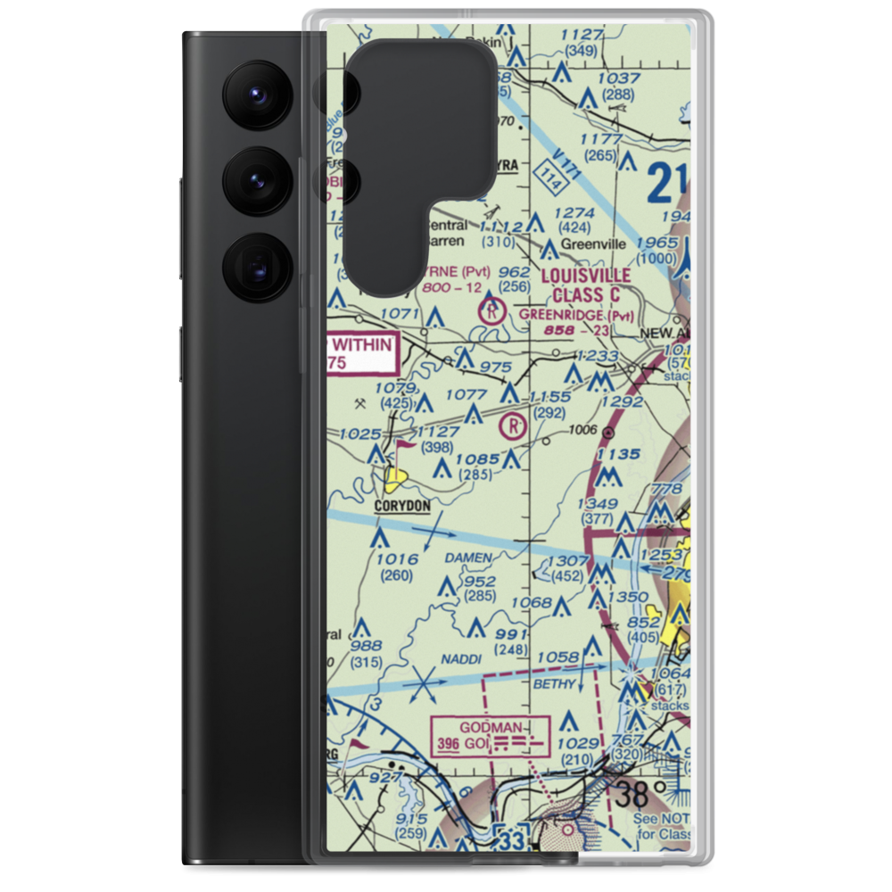 Greenridge RLA Restricted Landing Area (IN14) VFR Sectional Samsung Case Samsung Galaxy S22 Ultra model shown