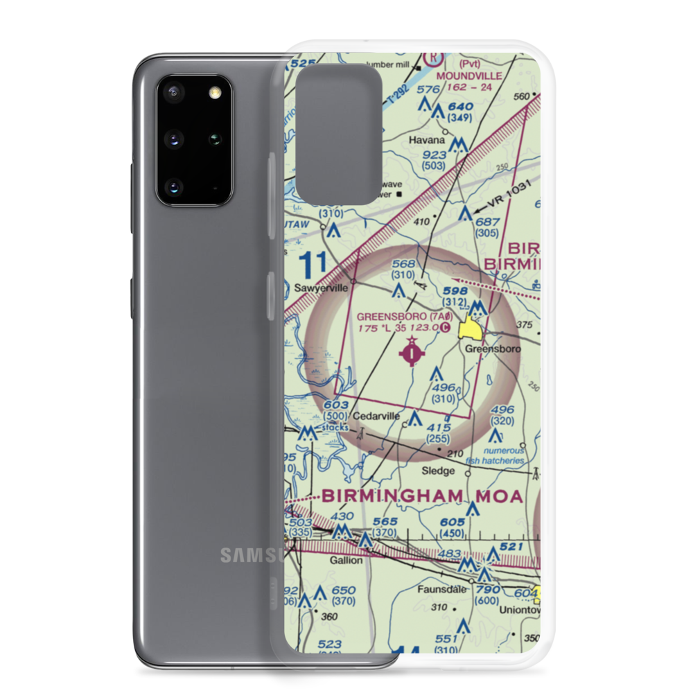 Greensboro Municipal Airport (7A0) VFR Sectional Samsung Case Samsung Galaxy S20 Plus model shown