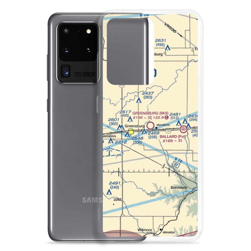 Greensburg Municipal Airport (9KS) VFR Sectional Samsung Case Samsung Galaxy S20 Ultra model shown